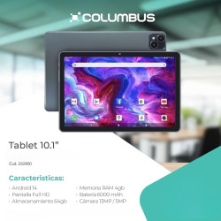 Tablet 10.1'' COLUMBUS Gris K1028G-B | Entretenimiento portátil de alta resolución